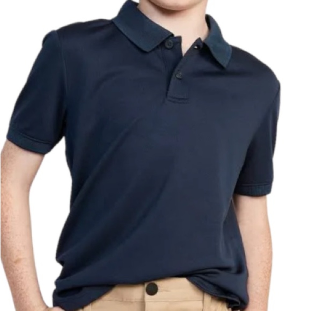 A+Uniforms Polo Shirt Navy Blue short sleeve Moisture-Wicking unisex size 14